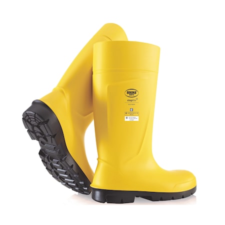 Steplite EasyGrip PU Boot, Steel Toecap, Yellow-Black, Size 14